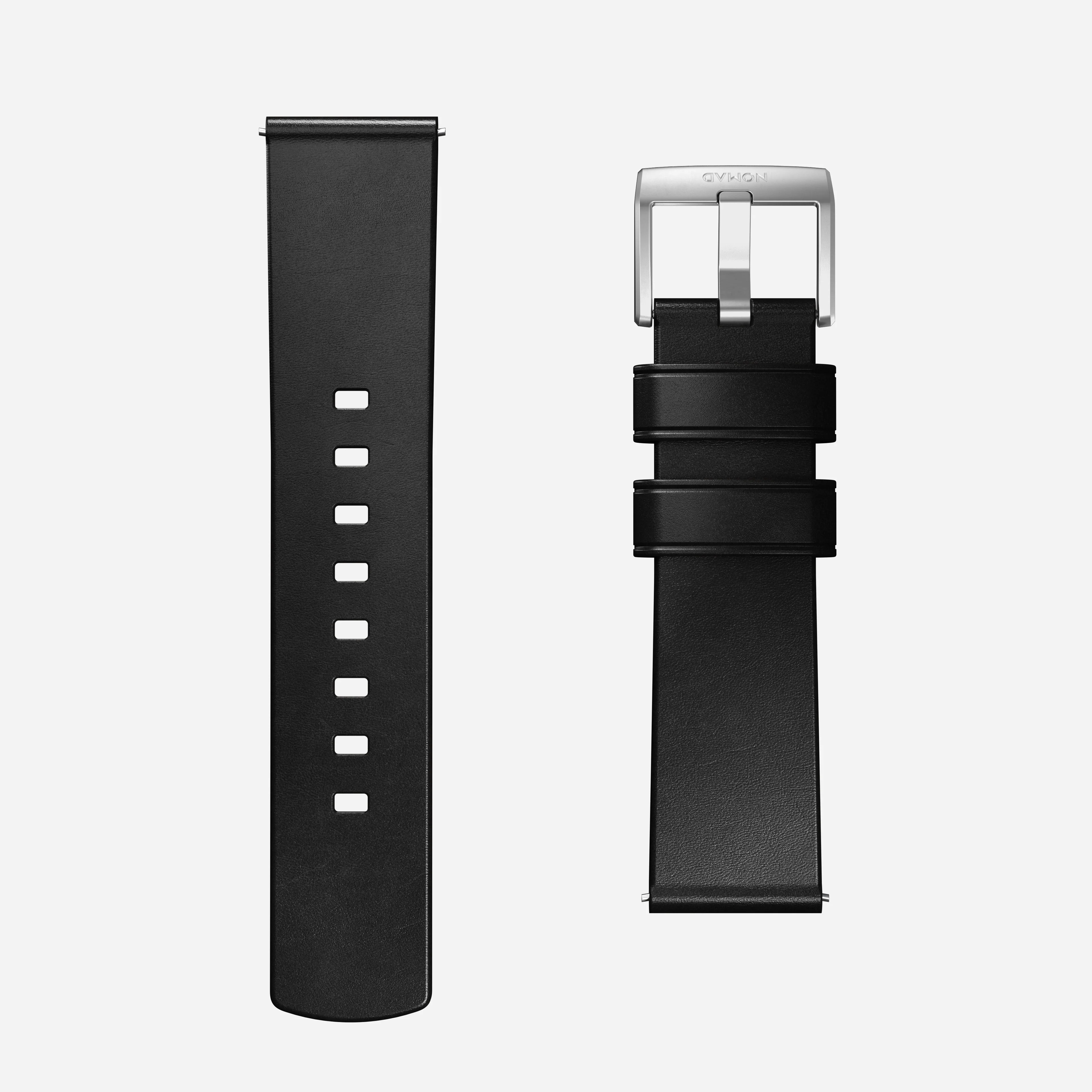 Active Band Pro - 22mm Quick Release | Black Horween | Silver Hardware - Image 3