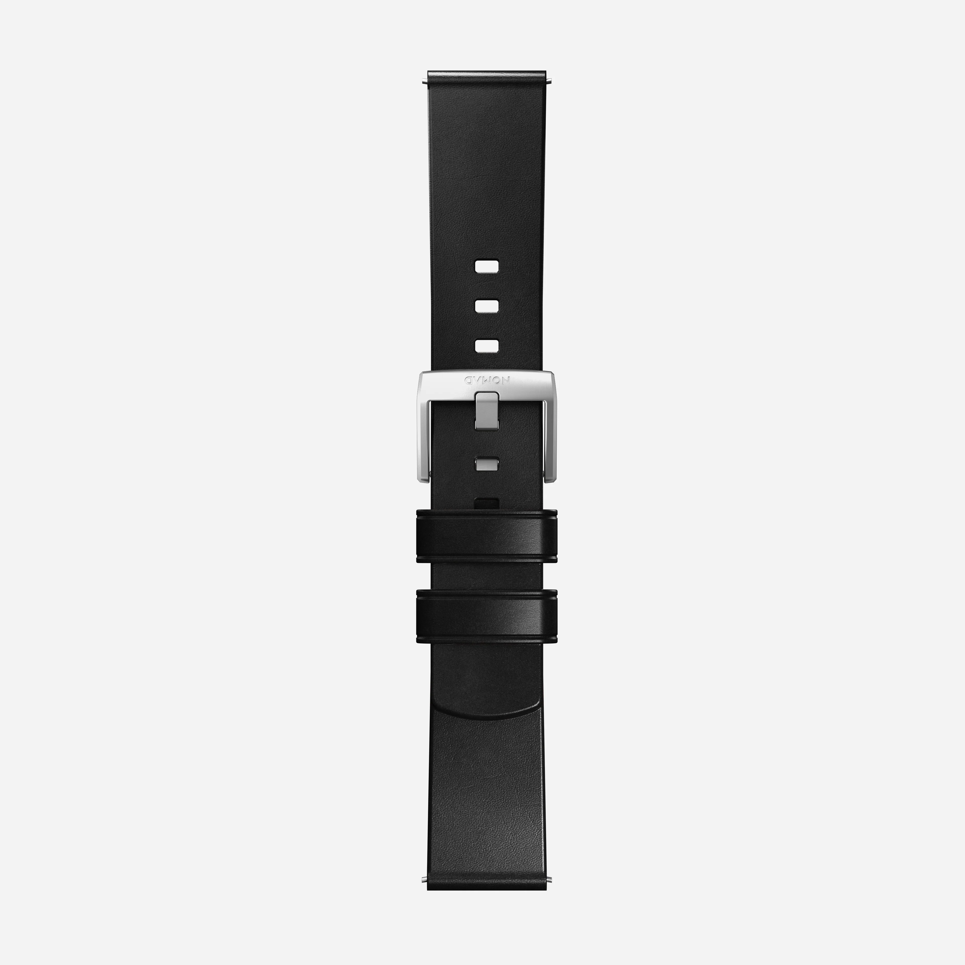Active Band Pro - 22mm Quick Release | Black Horween | Silver Hardware - Image 5