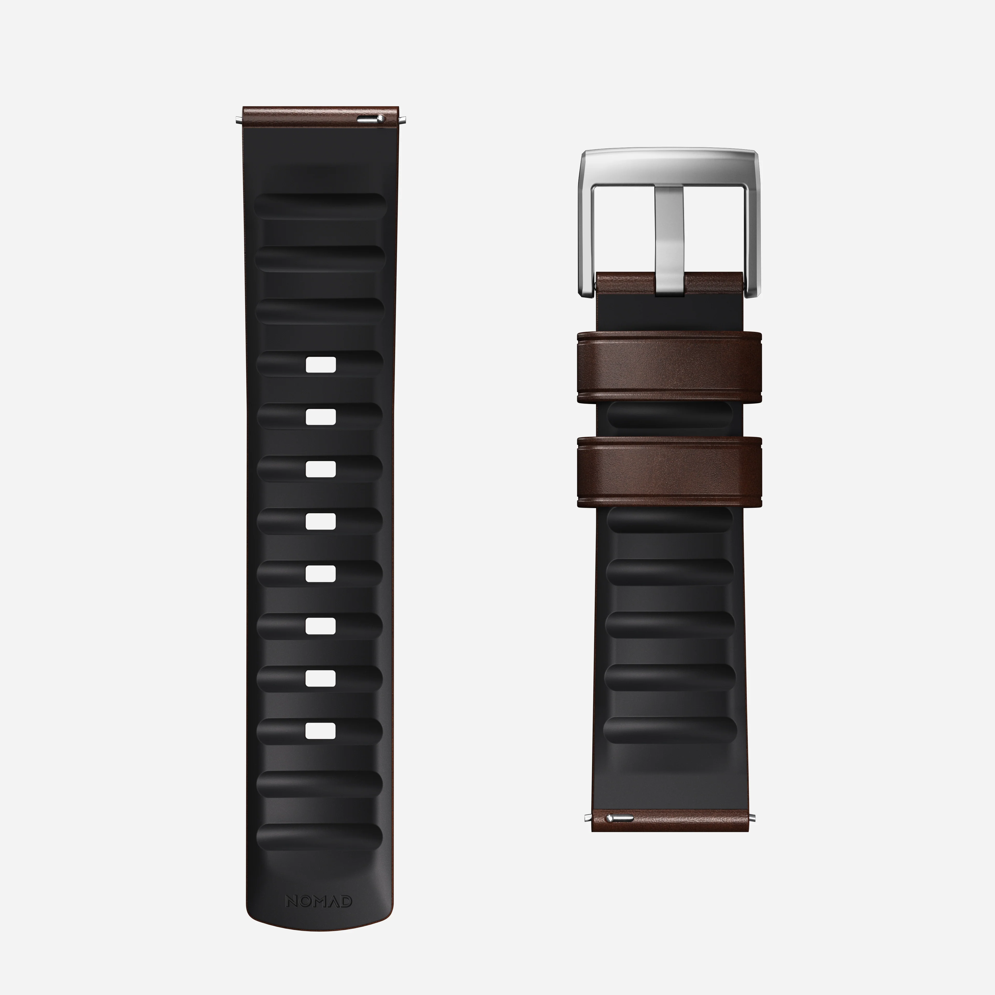 Active Band Pro - 22mm Quick Release | Brown Horween | Silver Hardware - Image 6