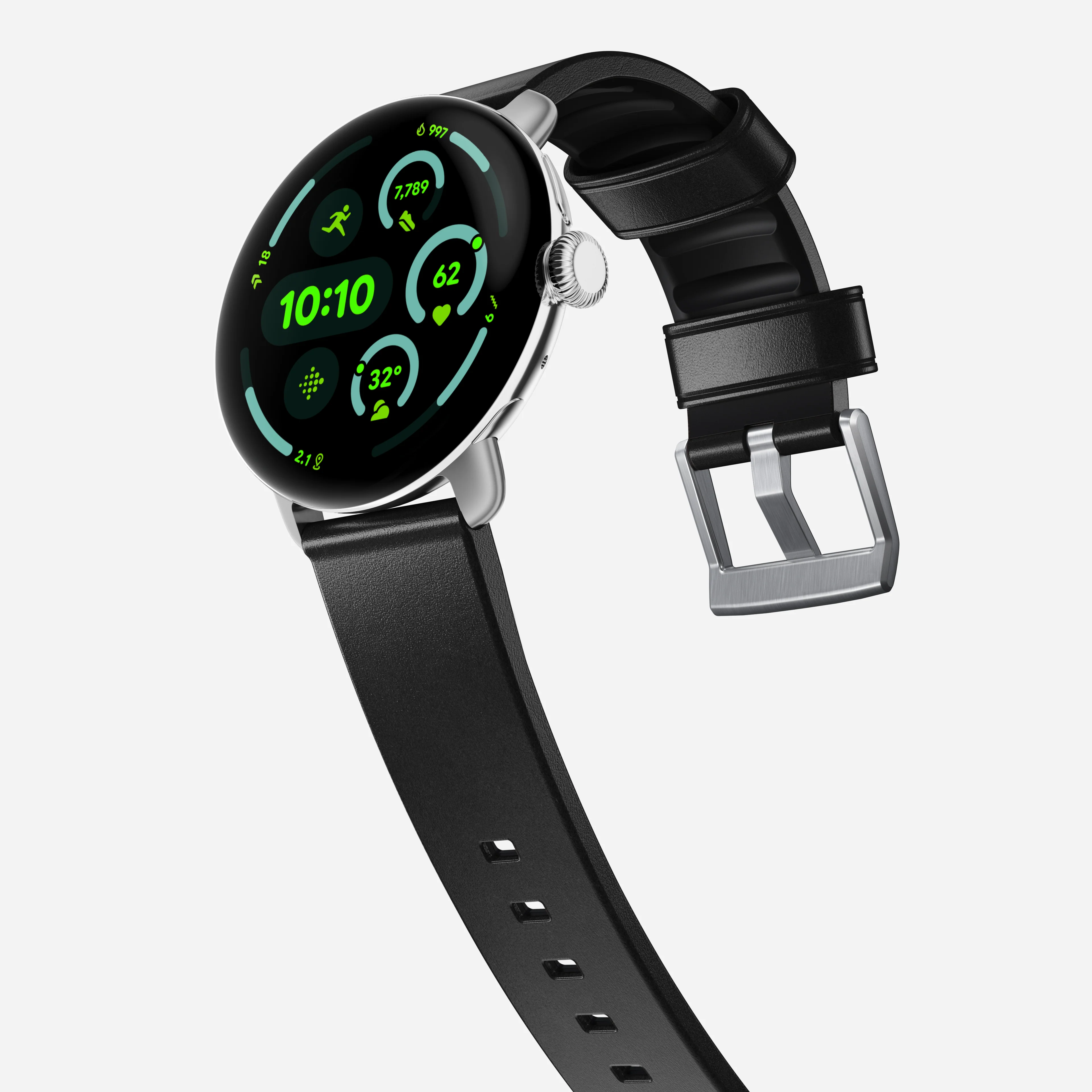 Active Band Pro - Pixel Watch | 45mm | Silver Hardware | Horween Black - Image 3