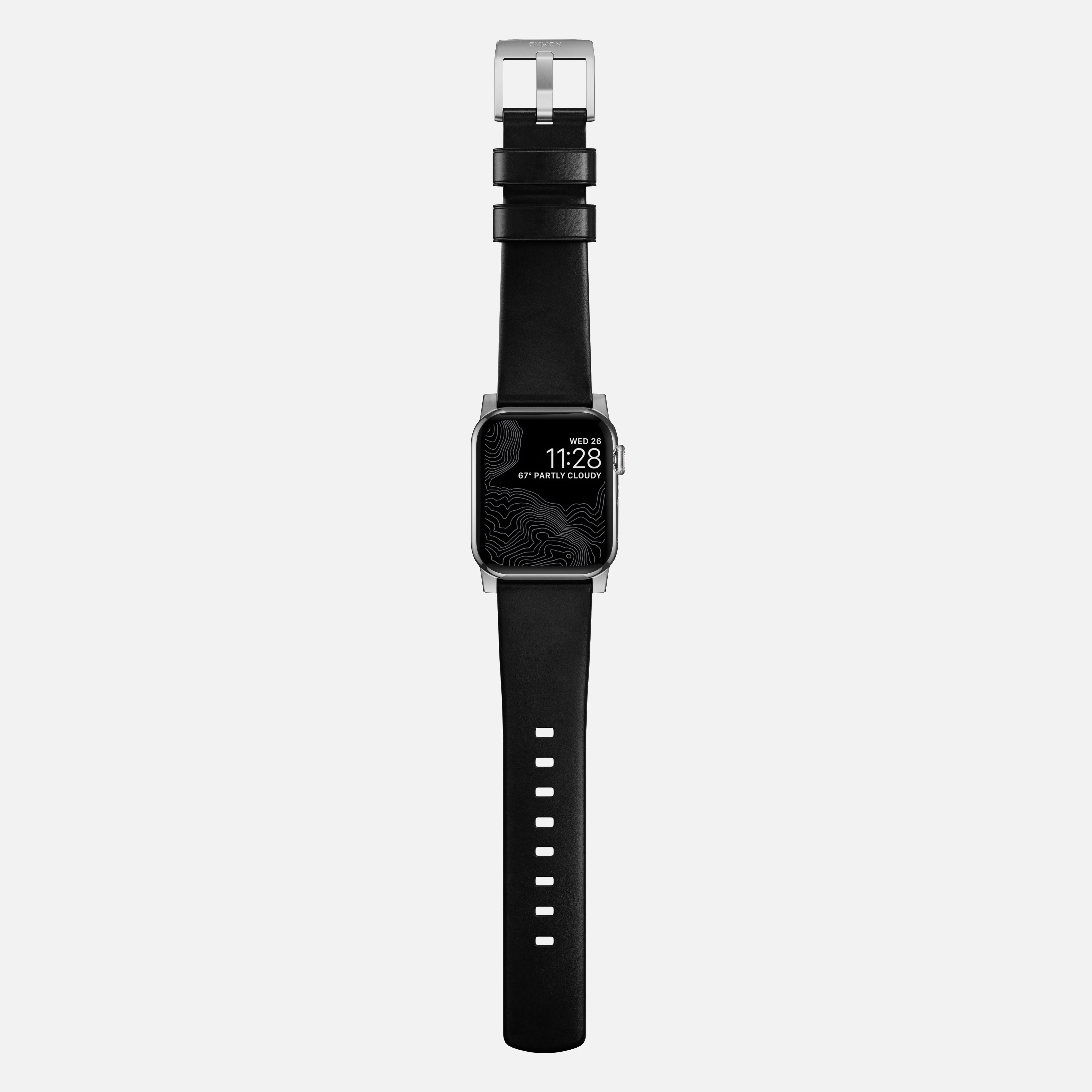 Modern Band - 46mm/49mm | Silver Hardware | Black | Horween - Image 8