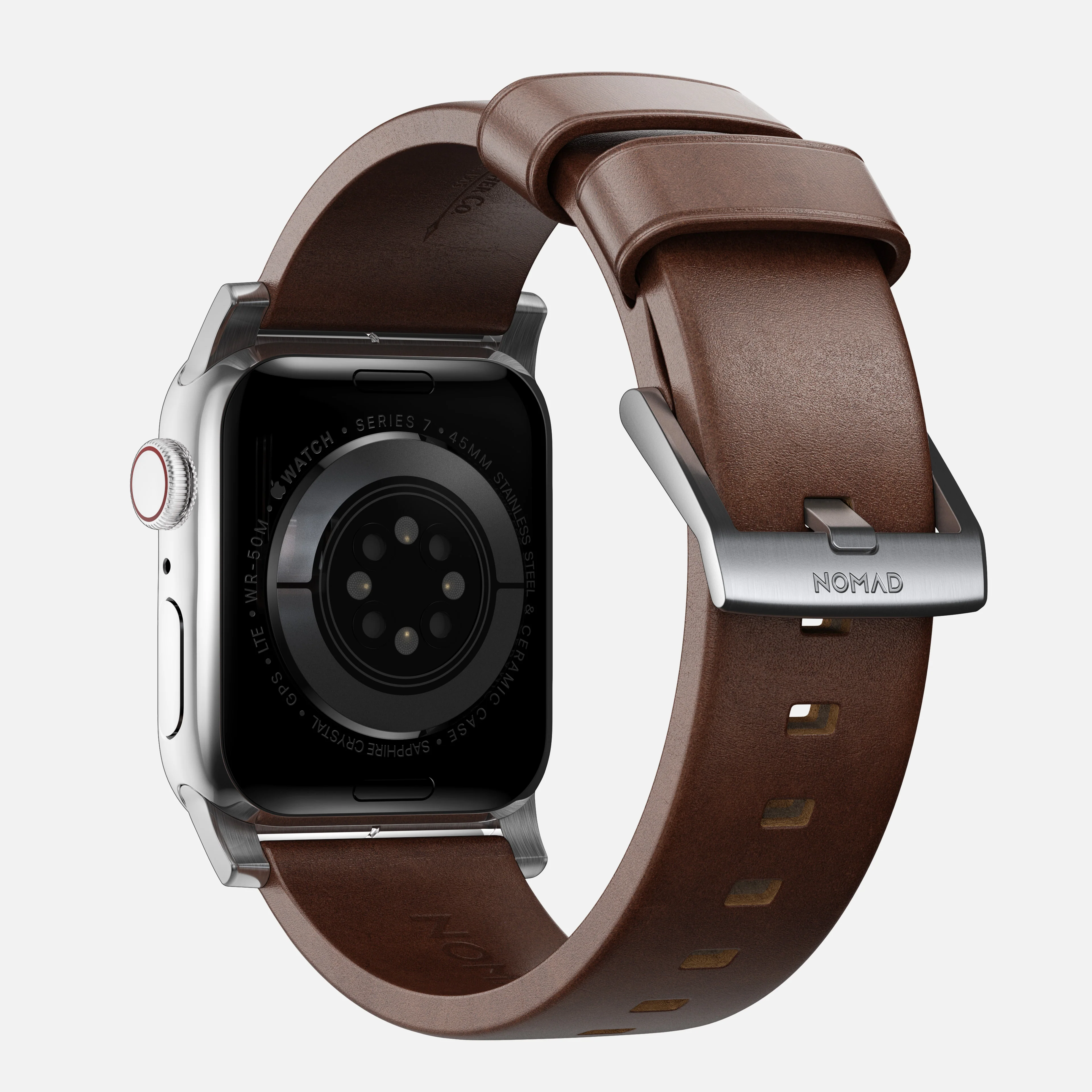 Modern Band - 46mm/49mm | Silver Hardware | Rustic Brown | Horween - Image 4