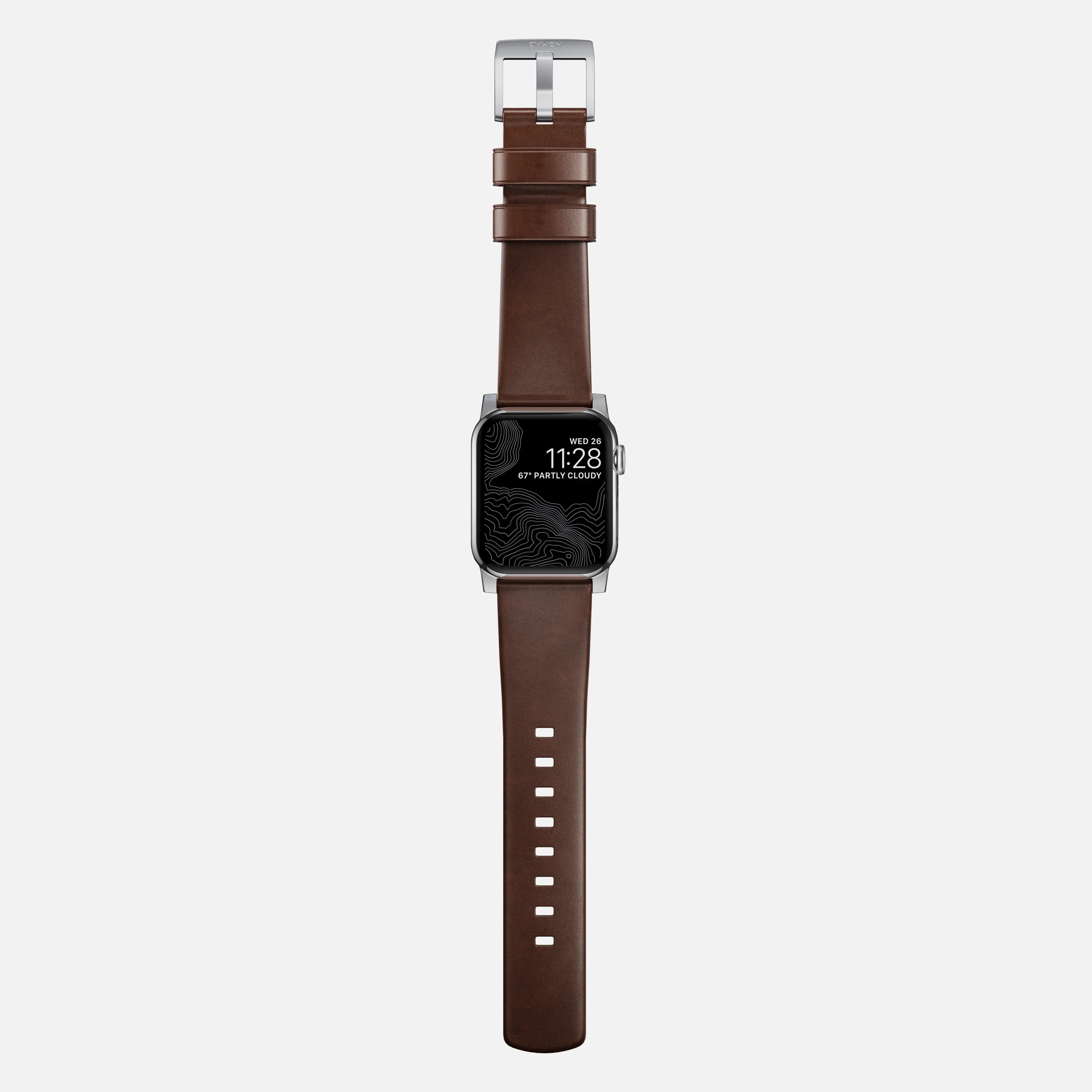 Modern Band - 46mm/49mm | Silver Hardware | Rustic Brown | Horween - Image 8