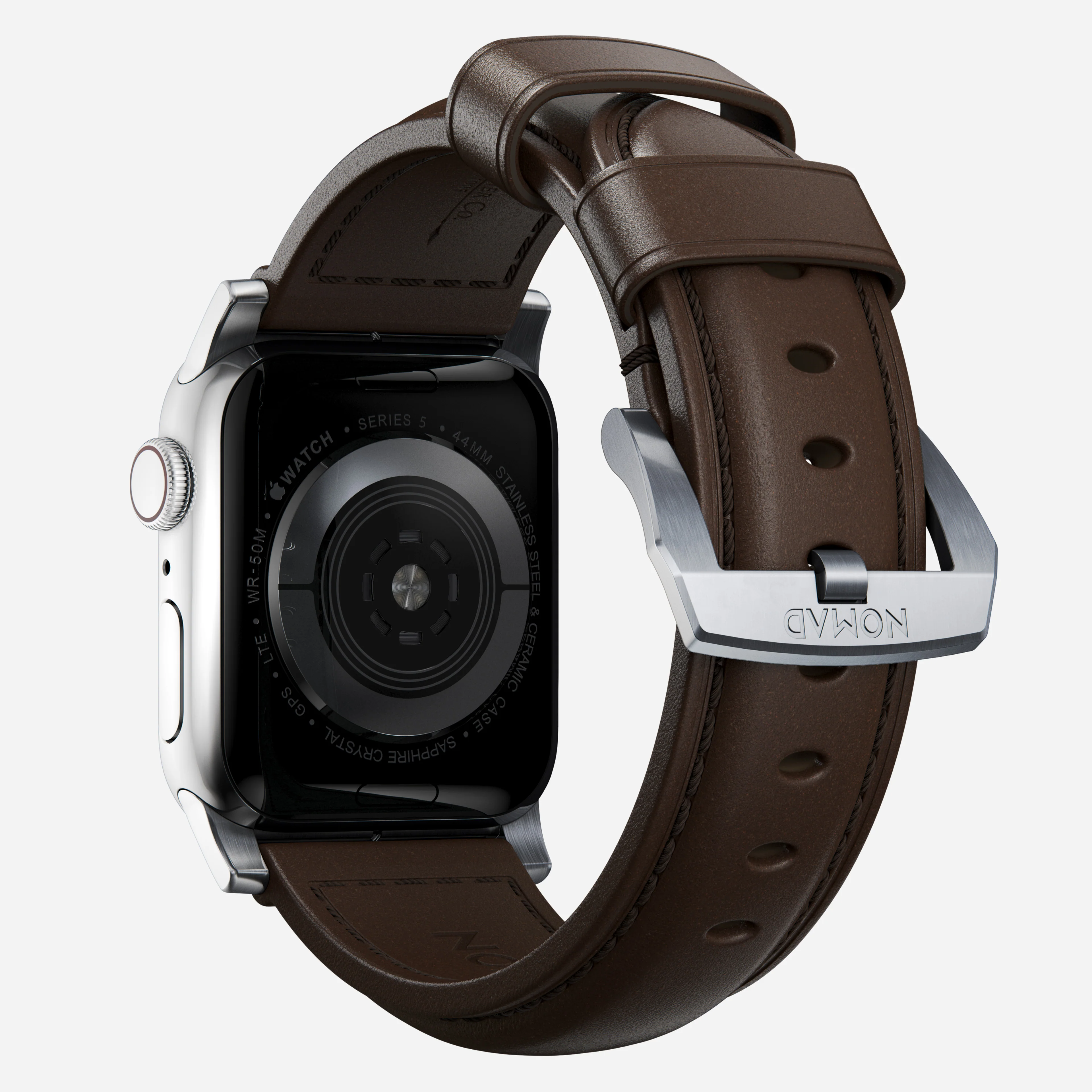 Traditional Band - 46mm/49mm | Silver Hardware | Rustic Brown | Horween - Image 4